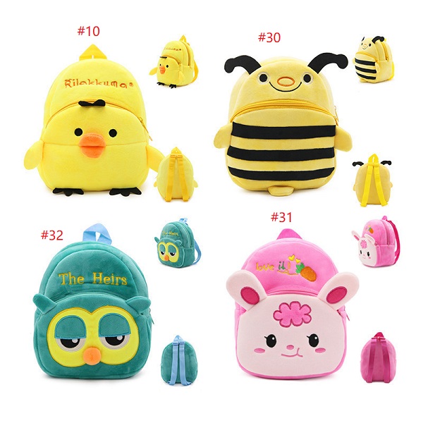 Cute Small Toddler Backpack for Girl Boy Kids Plush 3D Animal Cartoon Mini Preschool Bag for Children Age 1-5 Years Old