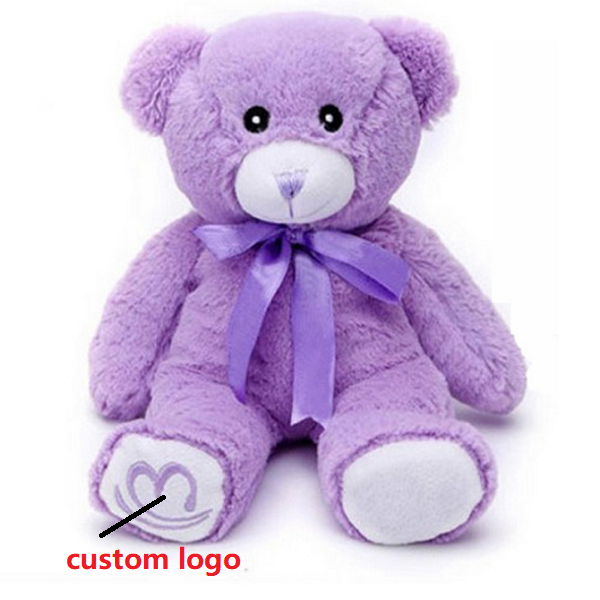 China custom branded Purple plush teddy bear personalized toys